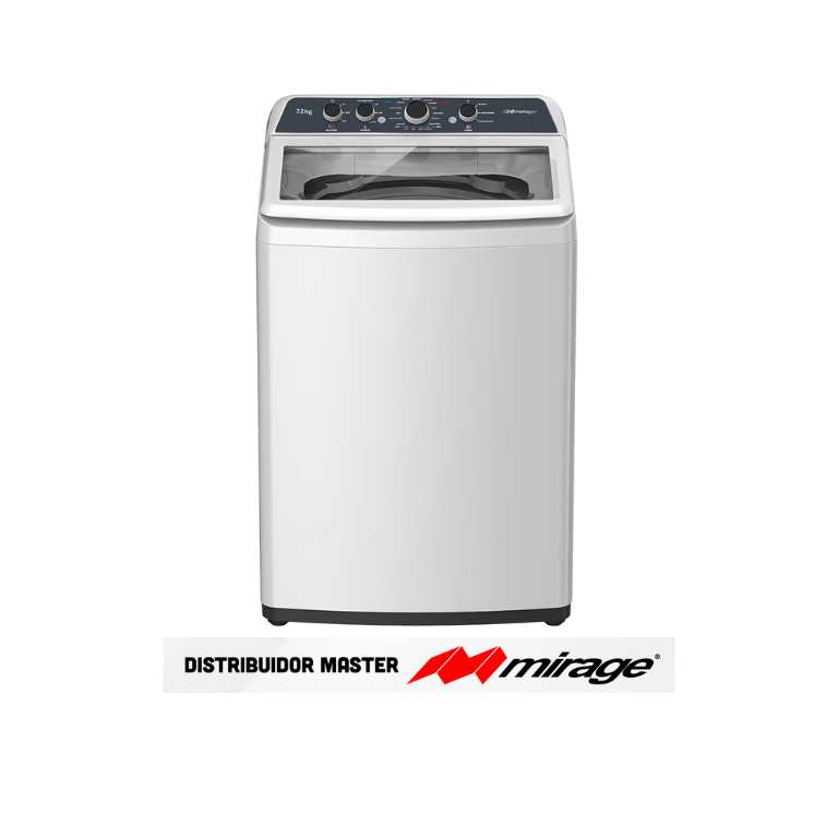 LAVADORA MIRAGE, AUTOMATICA, TINA DE ACERO INOXIDABLE, CARGA SUPERIOR, TAPA NUEVO MODELO CAP. 22KG