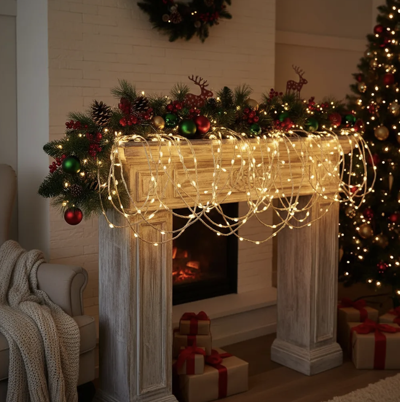 Luces LED decorativas  para Navidad 700 led calida