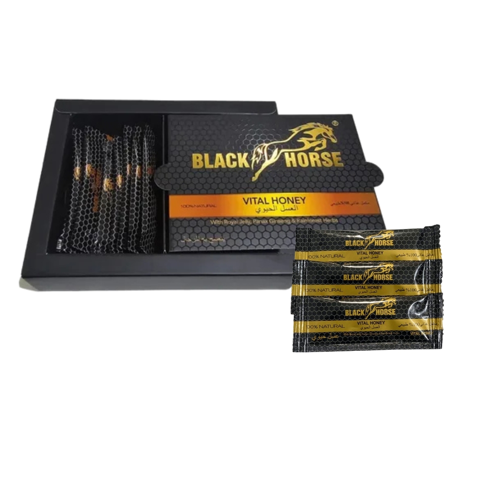 Black Horse Miel 10g Potencia Premium Vital Honey  24 Sobres