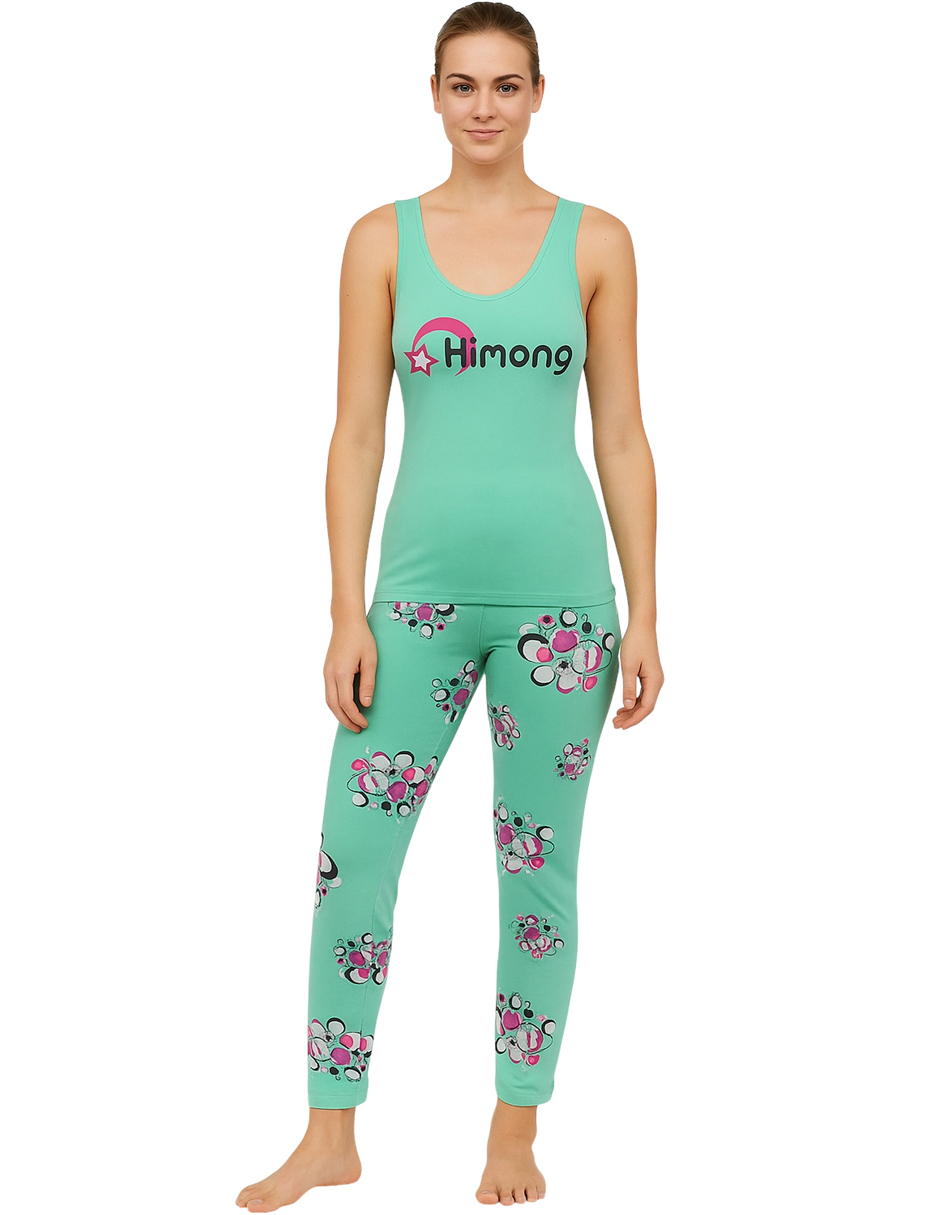 Pijama de Algodón para Mujer Set de Camiseta y Capri.