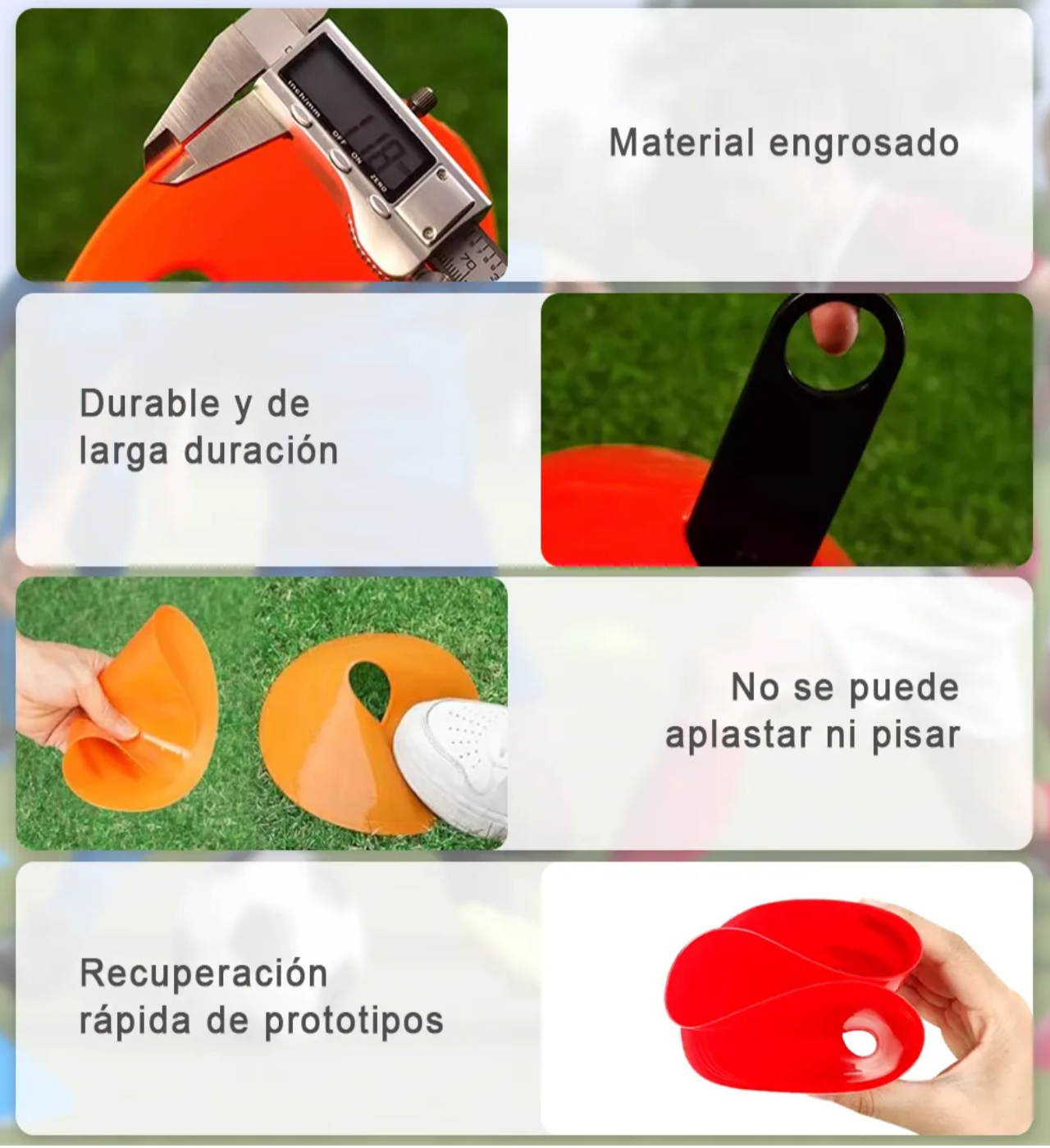 Pack 50 Conos Entrenamiento Futbol Agilidad + Porta Platos, multicolor