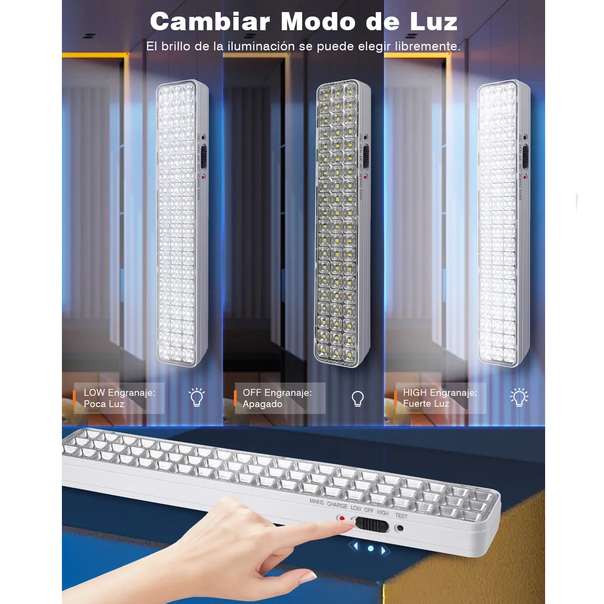 Lámpara De Emergencia Recargable Luces 60 Leds Luz Lonk 6pzs