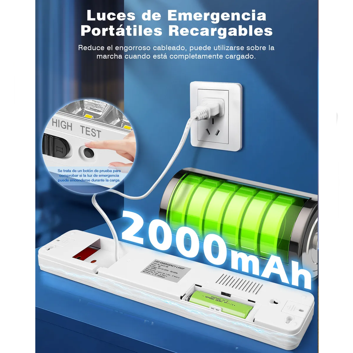 Lámpara De Emergencia Recargable Luces 60 Leds Luz Lonk 6pzs