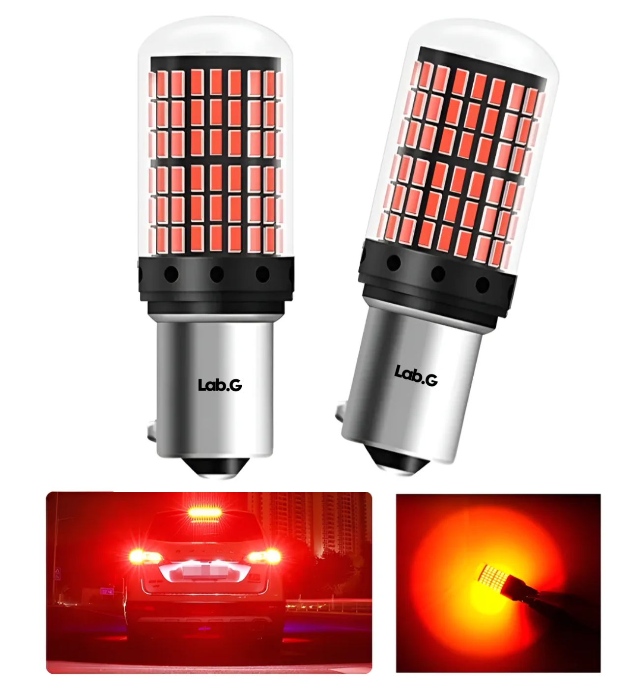 "2 Focos Led 1156 Bau15s Direccionales Py21w 7507 Cuartos Luz Roja 150° "