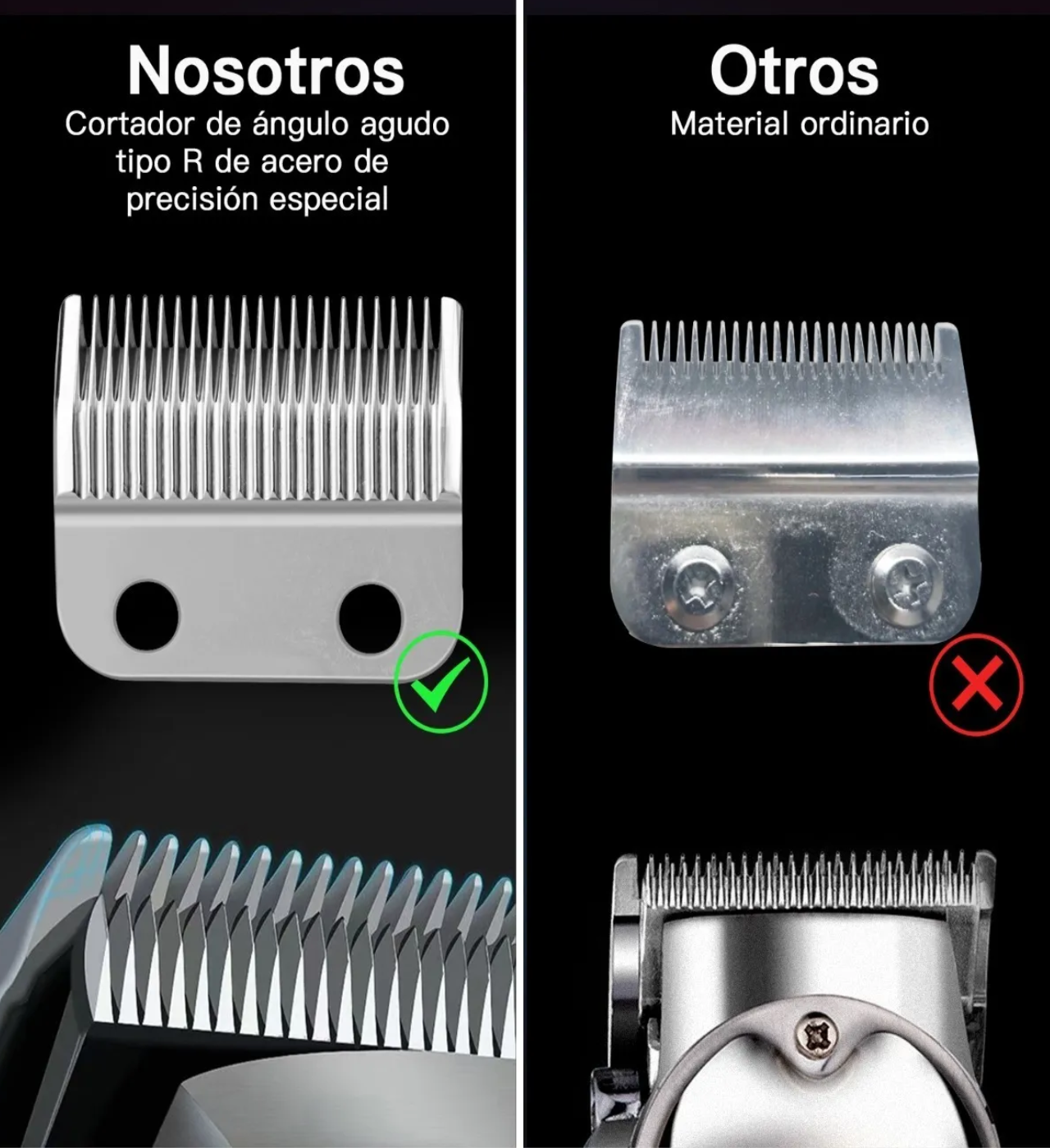 Kit De Cortapelos Profesional Hombres Recortador Pelo Barba Plata