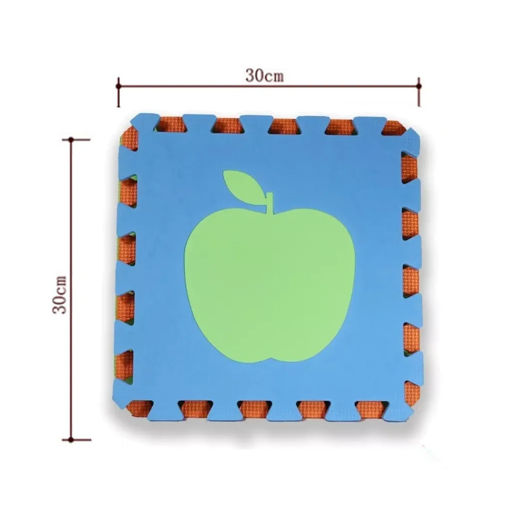 20 Piezas Para Piso Foamy Tapete Didáctico Gateo Bebe Juegos Frutas