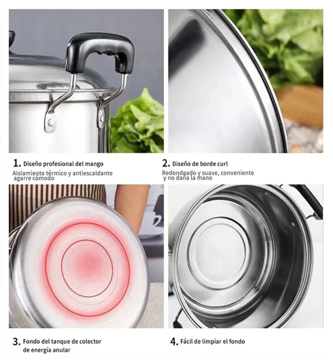 "Juego De Ollas Gruesas De Cinco Piezas Con Bandeja Para Cocina "