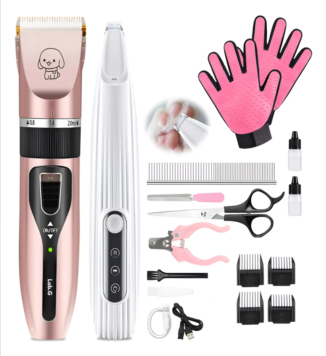 Eléctrico Clipper Para Perros Y Gatos De Cuchillo De Pies Rosa