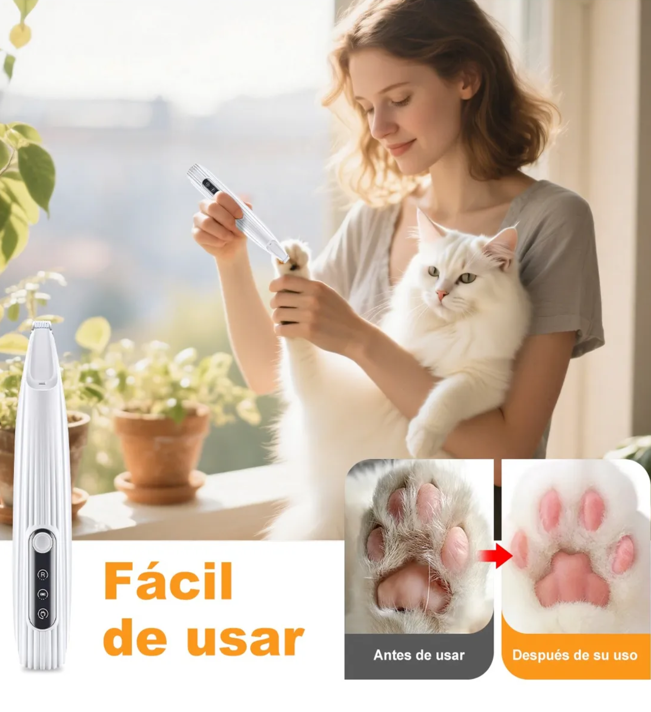 Eléctrico Clipper Para Perros Y Gatos De Cuchillo De Pies Rosa