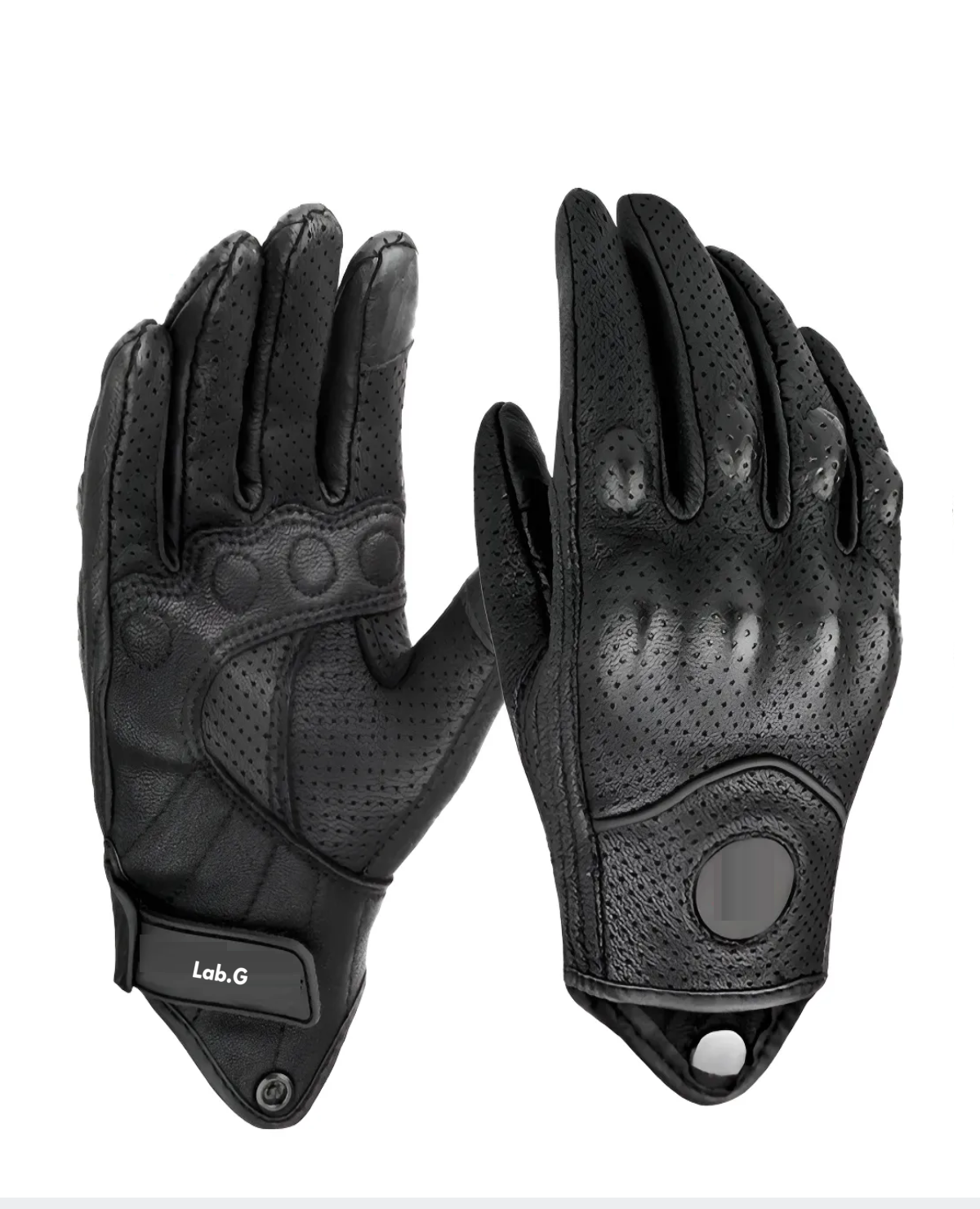 Guantes De Moto 100% Cabra Piel Táctil Talla G Con Agujero