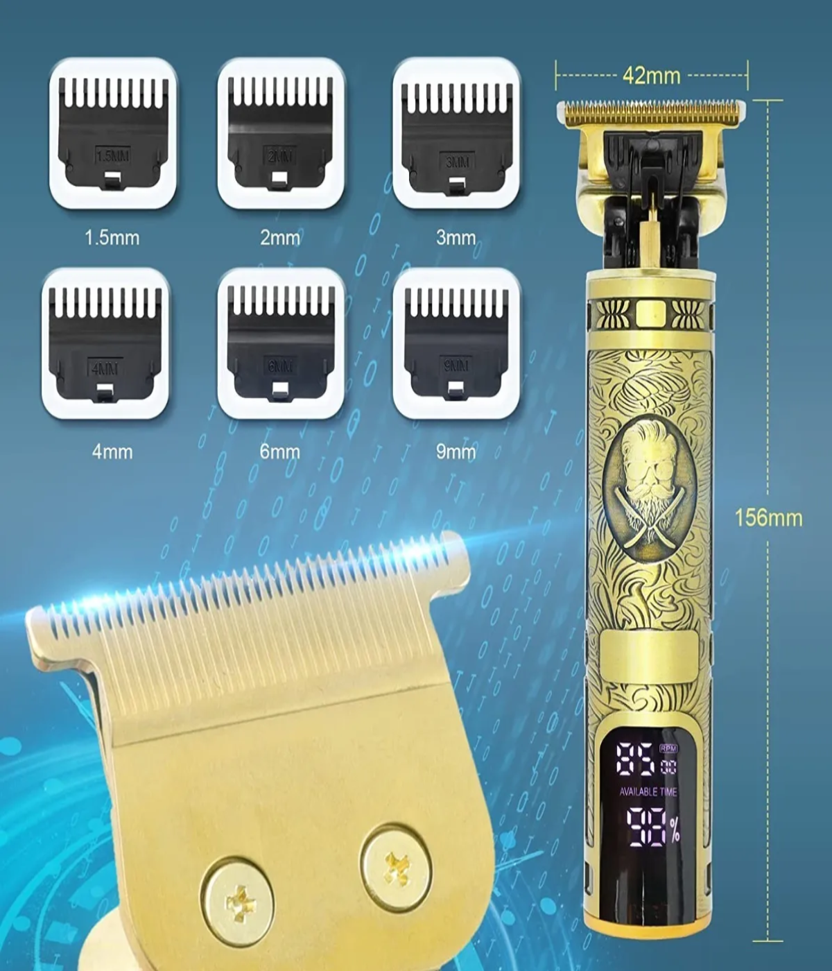 Rasuradora Inalámbrica Recargable Kit Cortadora Profesional dorada21790