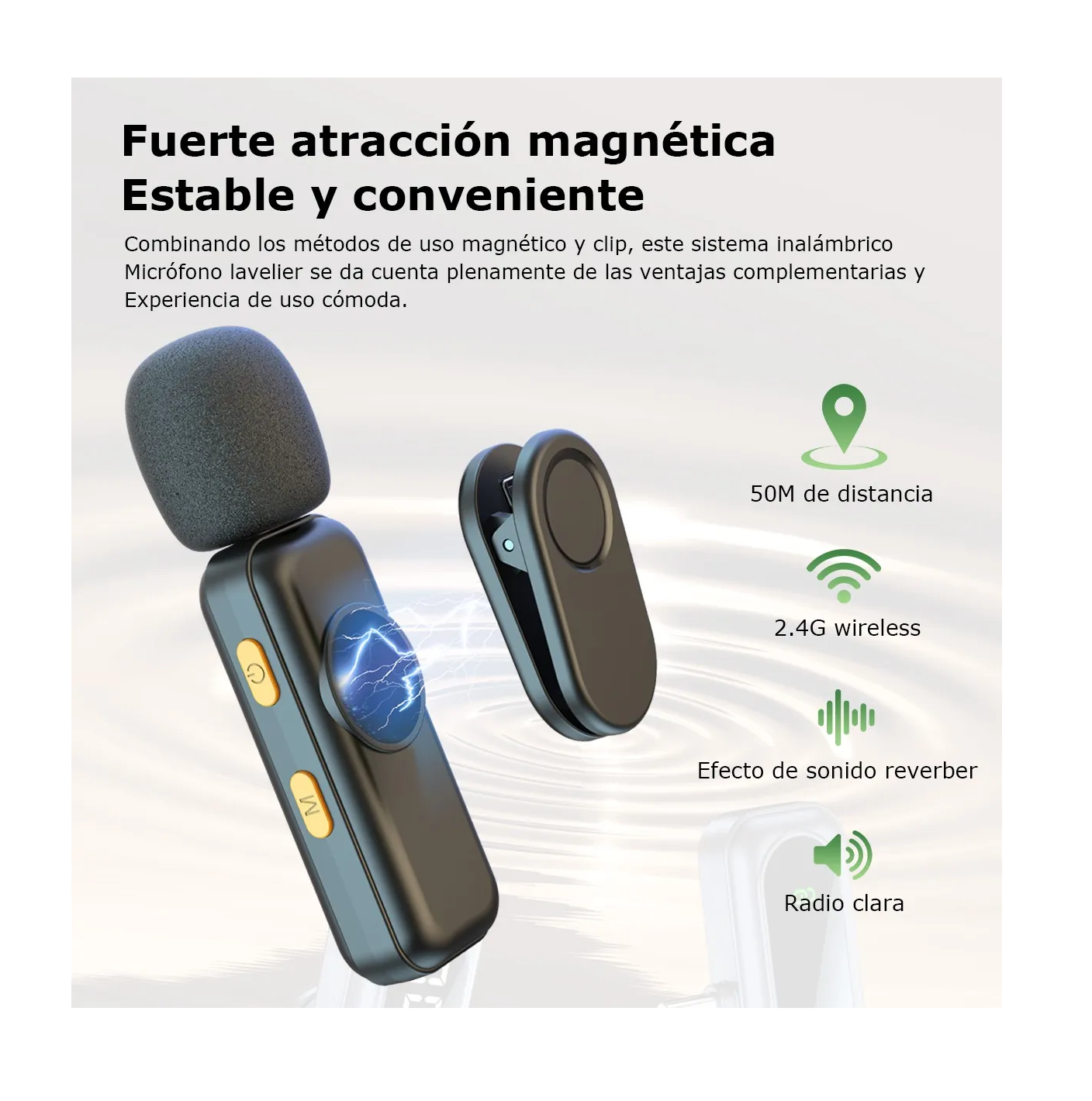 Micrófono Solapa Inalámbrico Cancelación De Ruido Negro