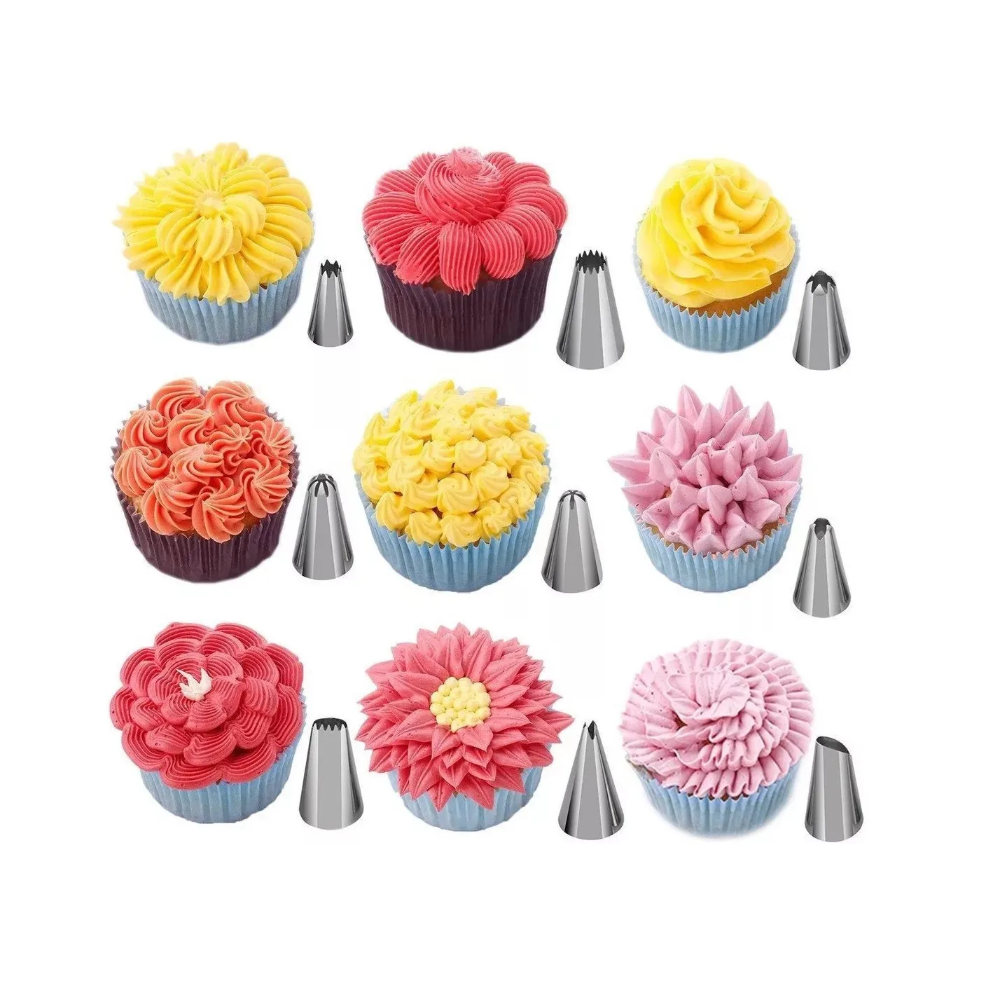 137 Duyas Boquillas Rusas Base Giratoria Pasteles Repostería