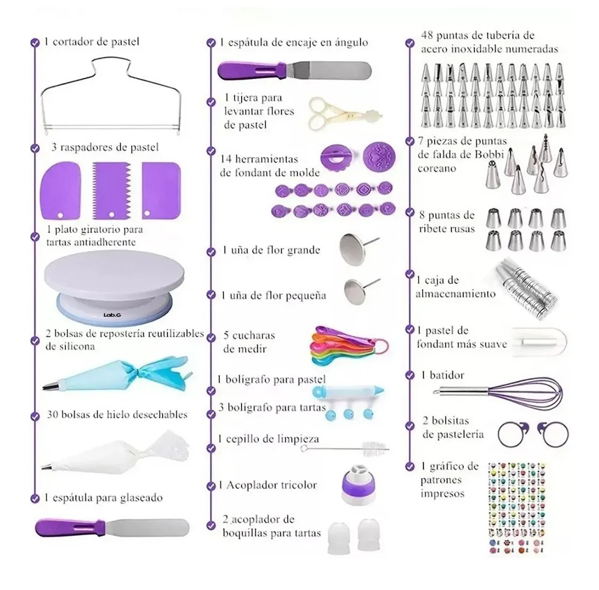 137 Duyas Boquillas Rusas Base Giratoria Pasteles Repostería