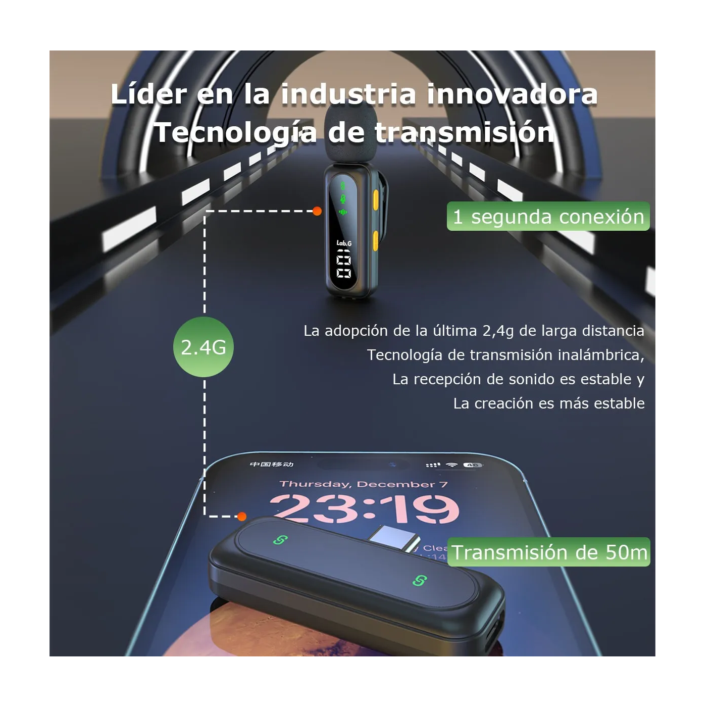 Micrófono Solapa Inalámbrico Cancelación De Ruido Negro