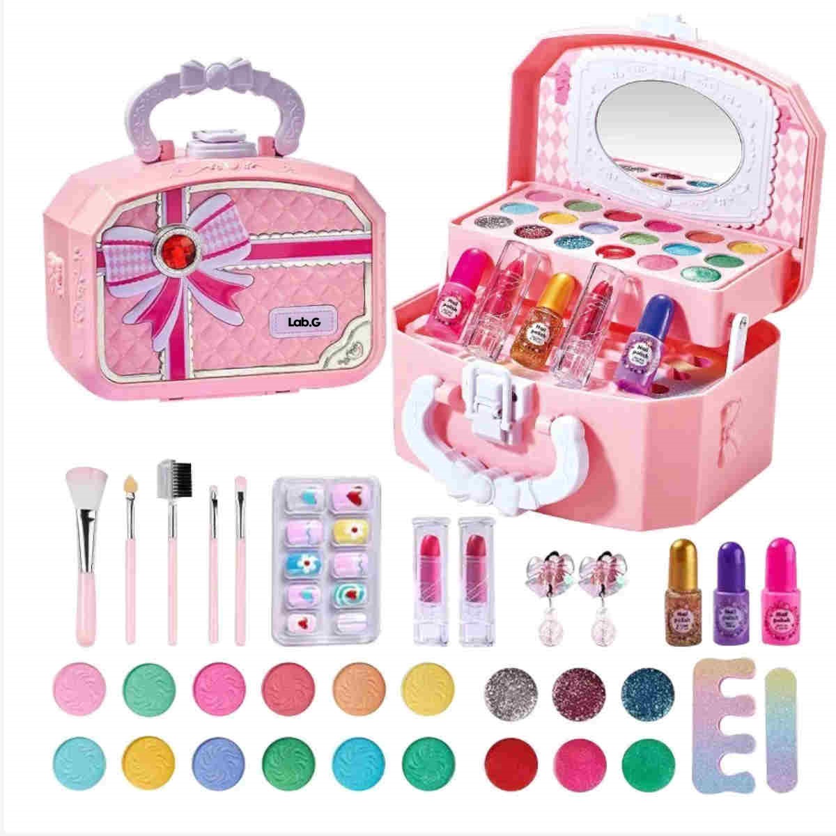 Set De Maquillaje Lavable Para Niñas Con Maletín, Cosméticos Reales Seguros, Tema Sirena, Regalo De Cumpleaños Y Navidad Para Niñas De 3 A 10 Años