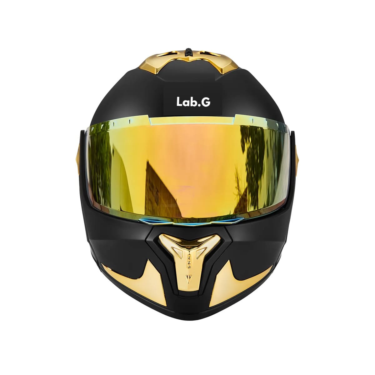 Casco Sleek De Moto Abatible En Oro Mate Con Luz Negro AMARILLO TALLA L