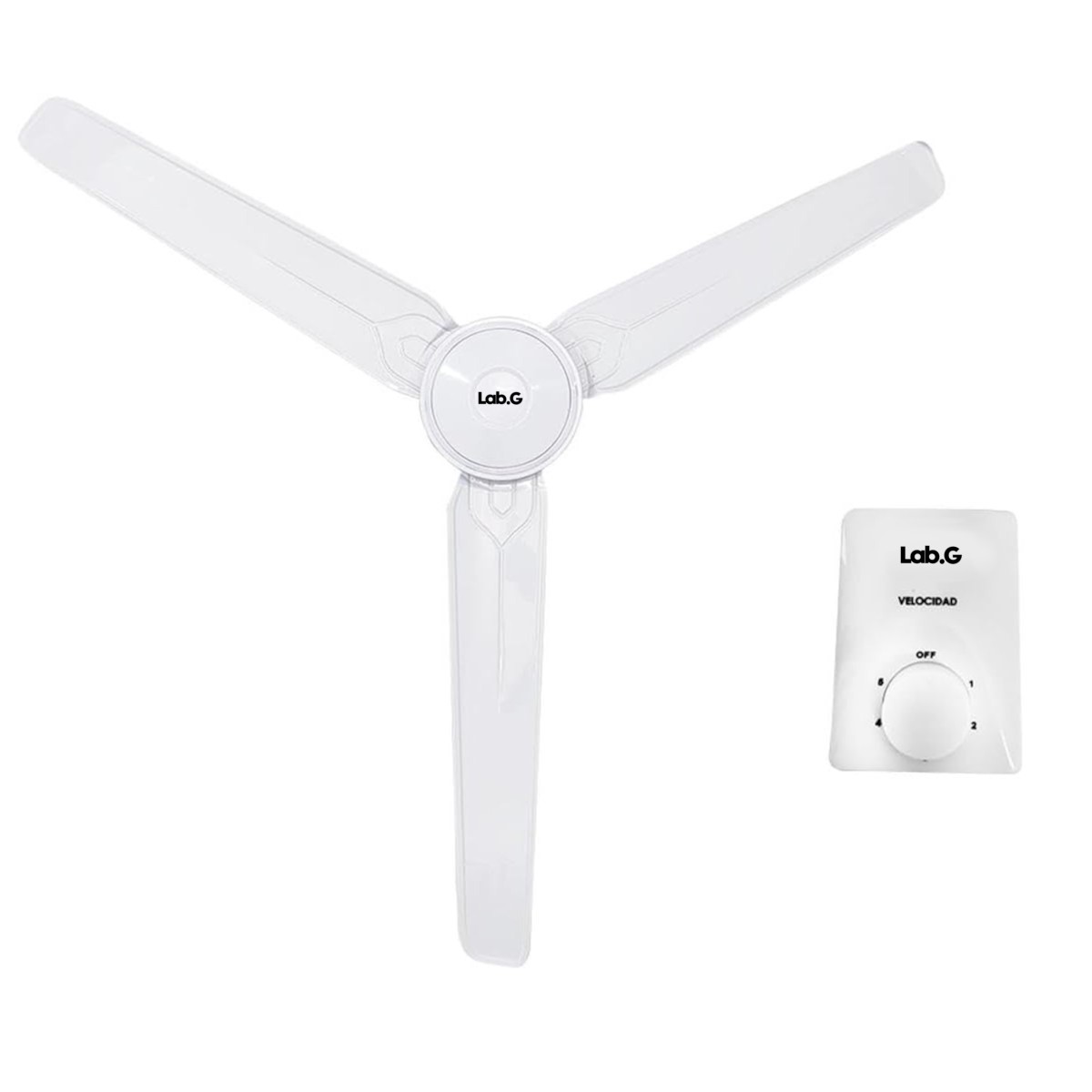 Ventilador Techo Abanico Moderno Aspas Metálicas Hogar blanco