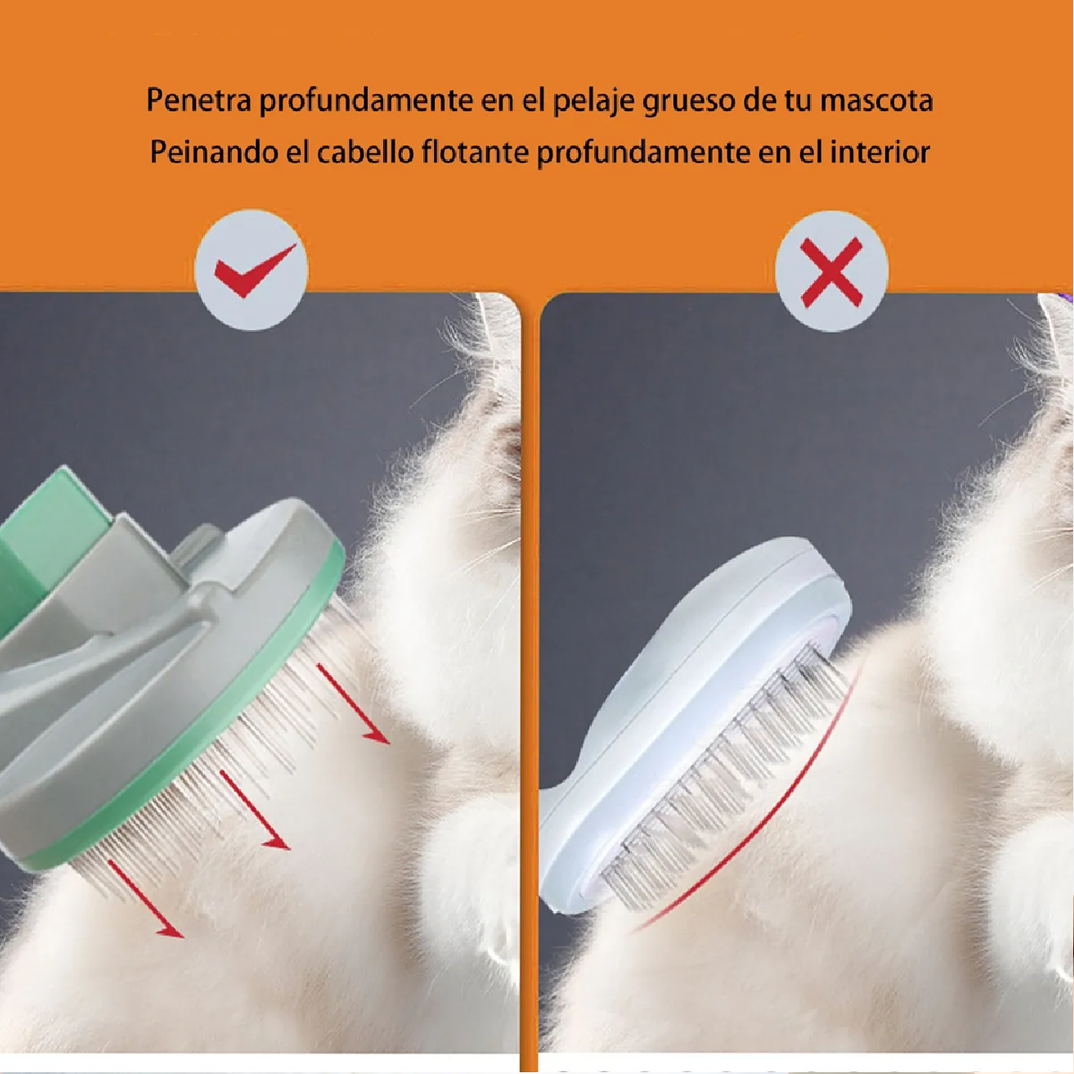 Cepillo Deslanador Para Quita Pelo 2 En 1 Naranja 