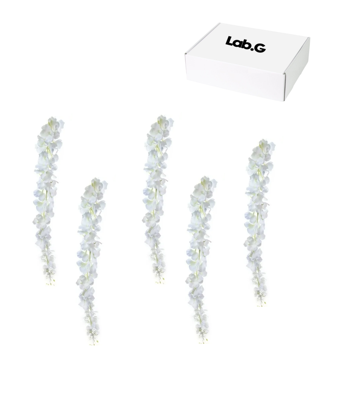 5 Guirnalda De Glicinias Artificial Wisteria Follaje +bridas Blanco Verde