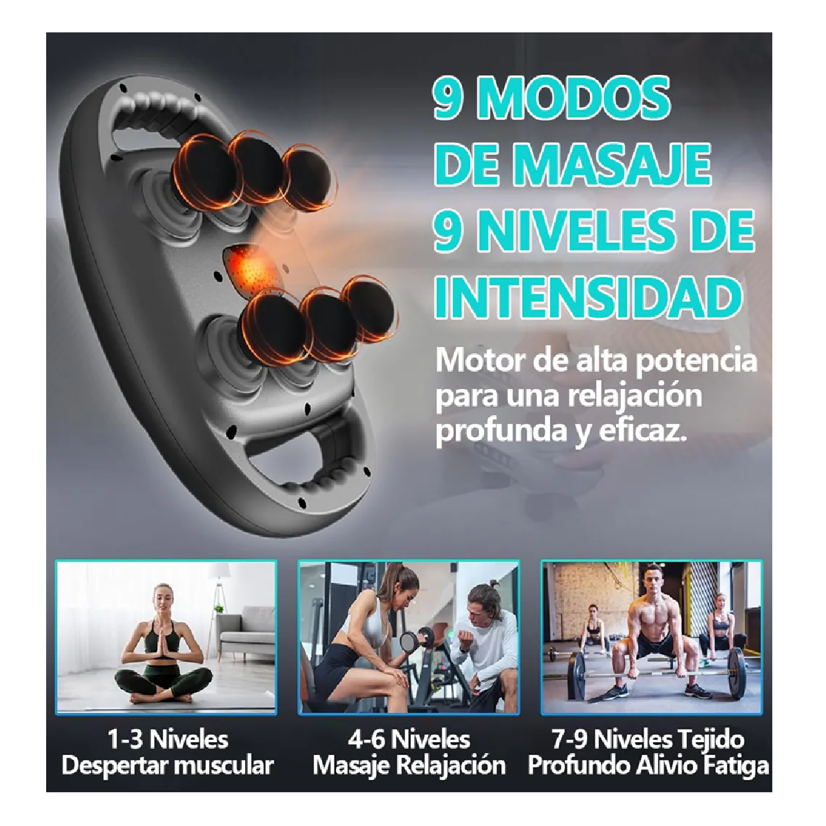 Masajeador Eléctrico Muscular Corporal Espalda De Masaje negro