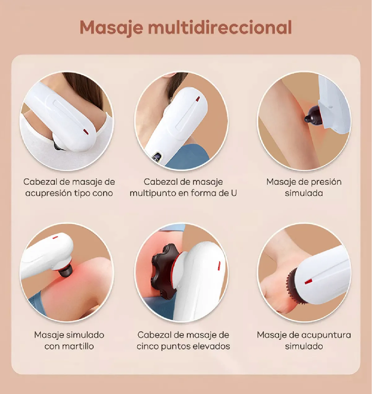 Masajeador Eléctrico Portátil Genérico - Cuello, Cabeza Blanco