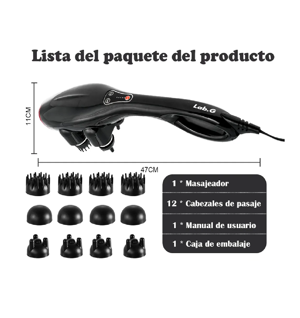 Masajeadores Eléctricos, Pistola De Masaje Maquina De Masaje Negro