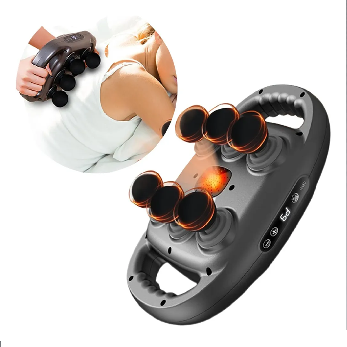 Masajeador Eléctrico Muscular Corporal Espalda De Masaje negro