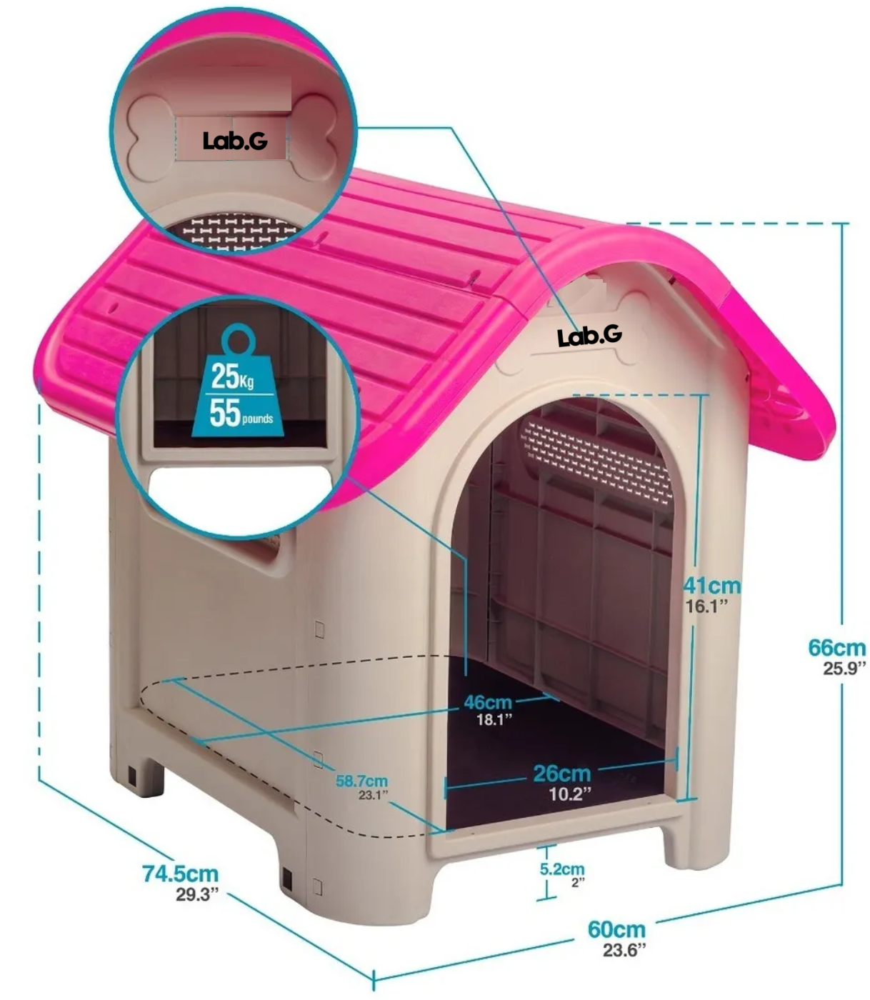 Casa Mascota Mediana Color Magenta