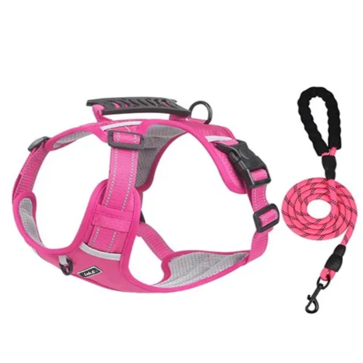 Pechera Arnés De Seguridad Para Perro Fucsia talla S