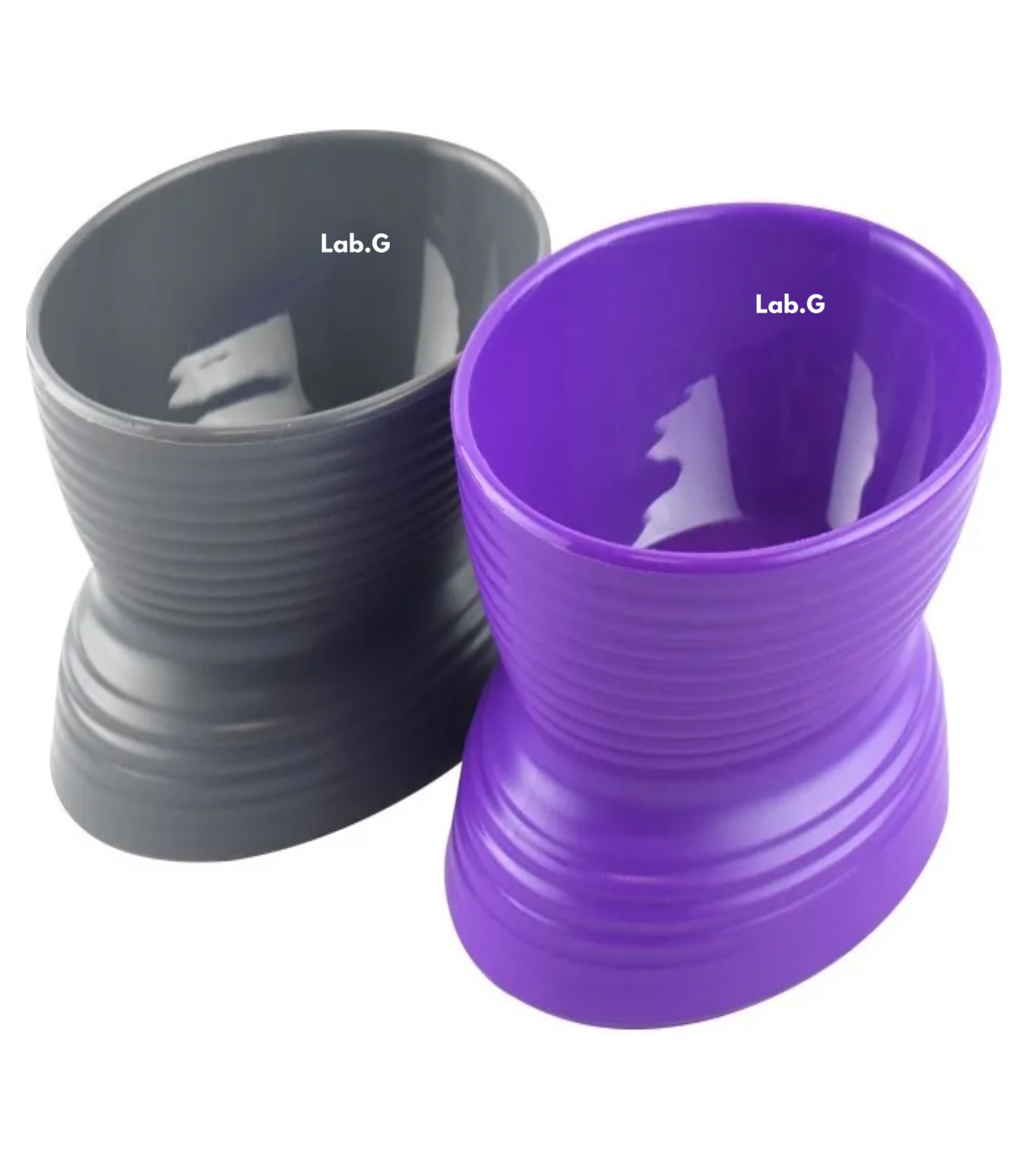 Set 2 Platos Mascotas gris y morado