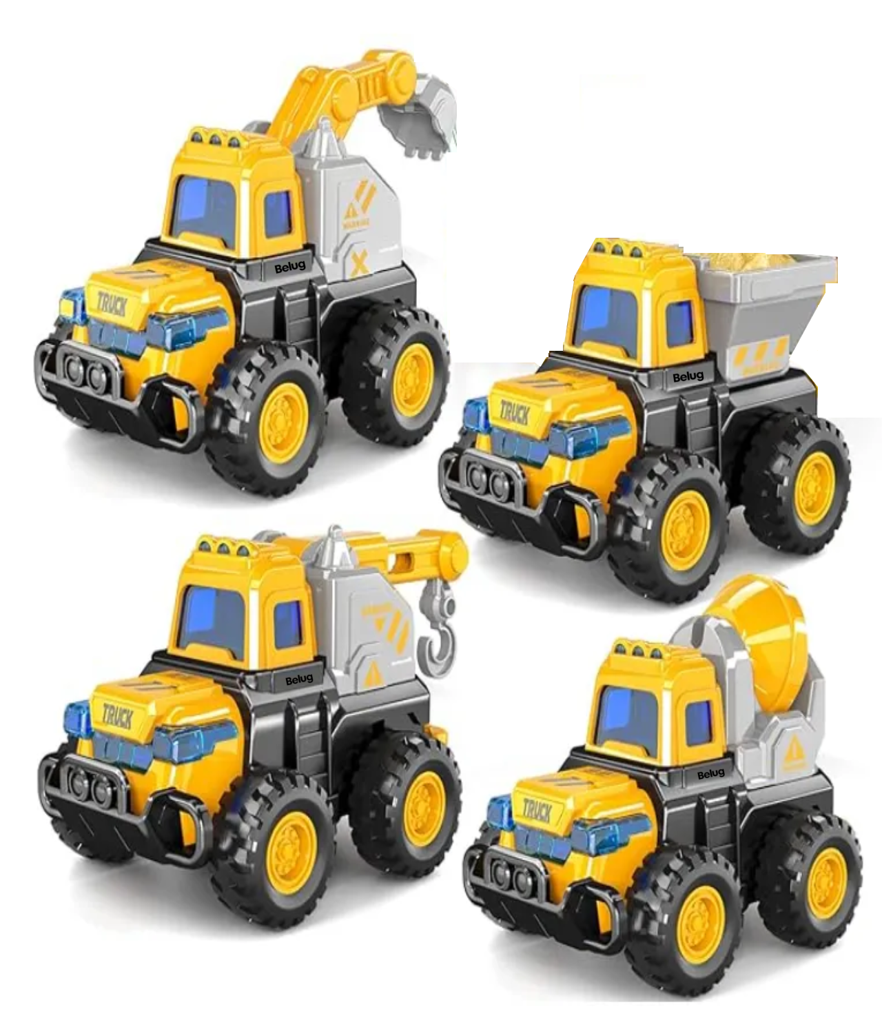 Coche De Juguete 4pcs Amarillo Negro