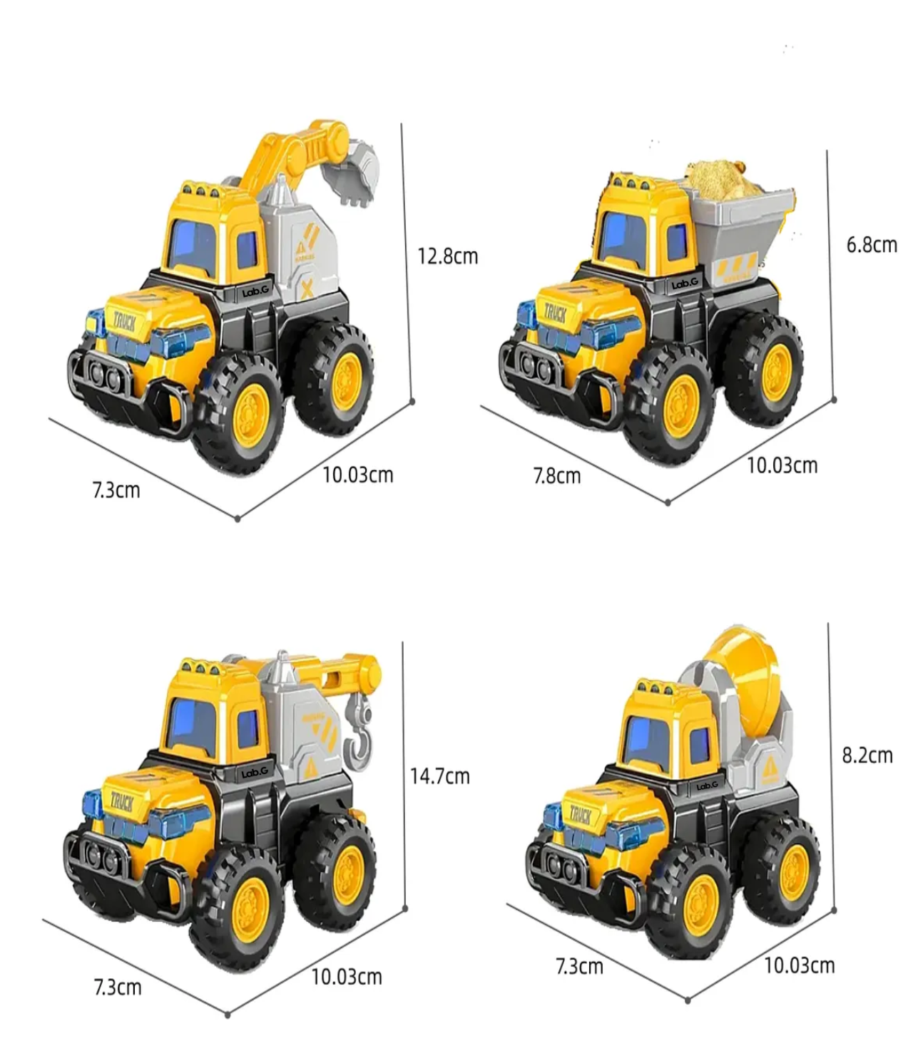 Coche De Juguete 4pcs Amarillo Negro