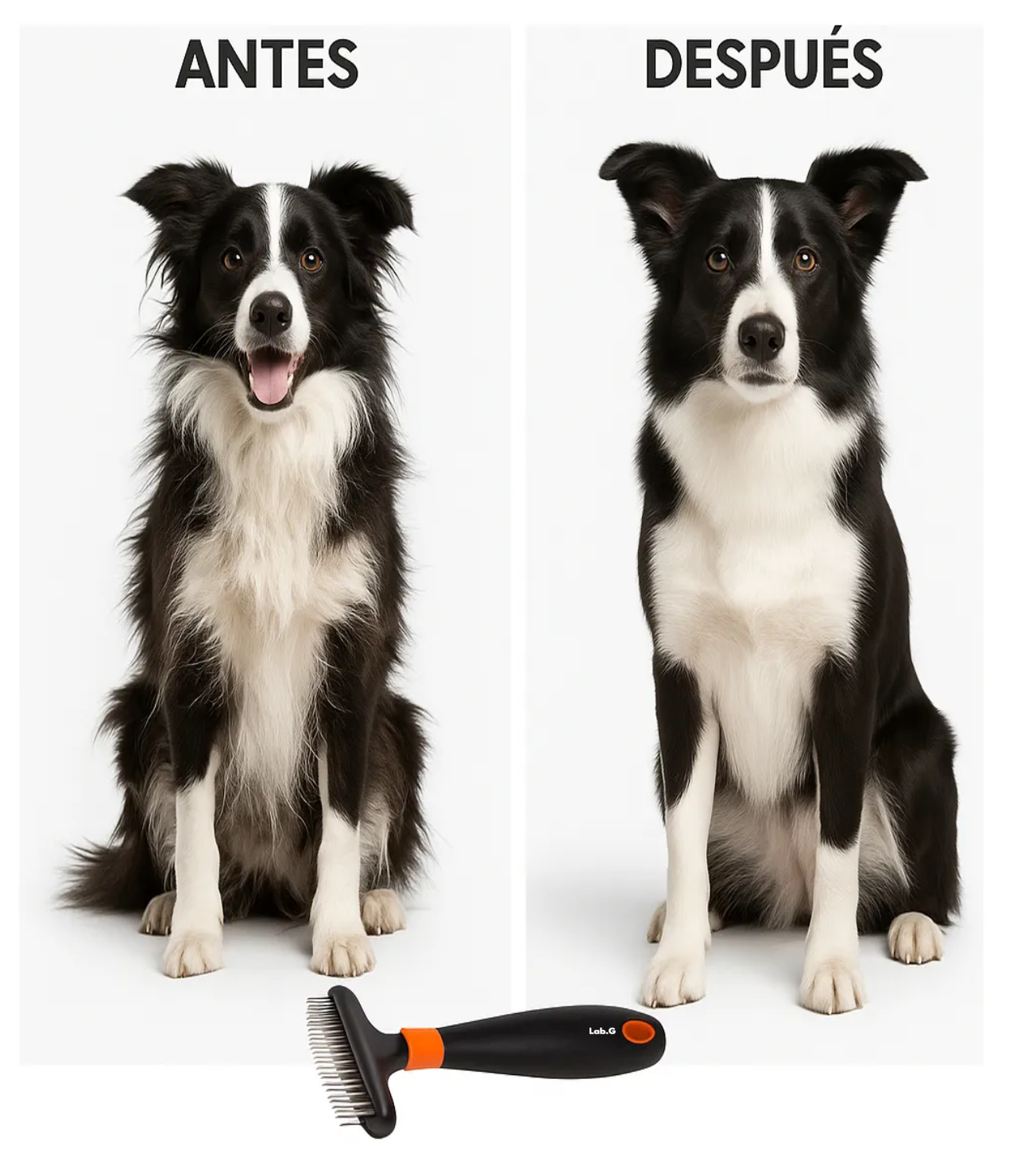 Cepillo Deslanador Mascotas Negro Naranja