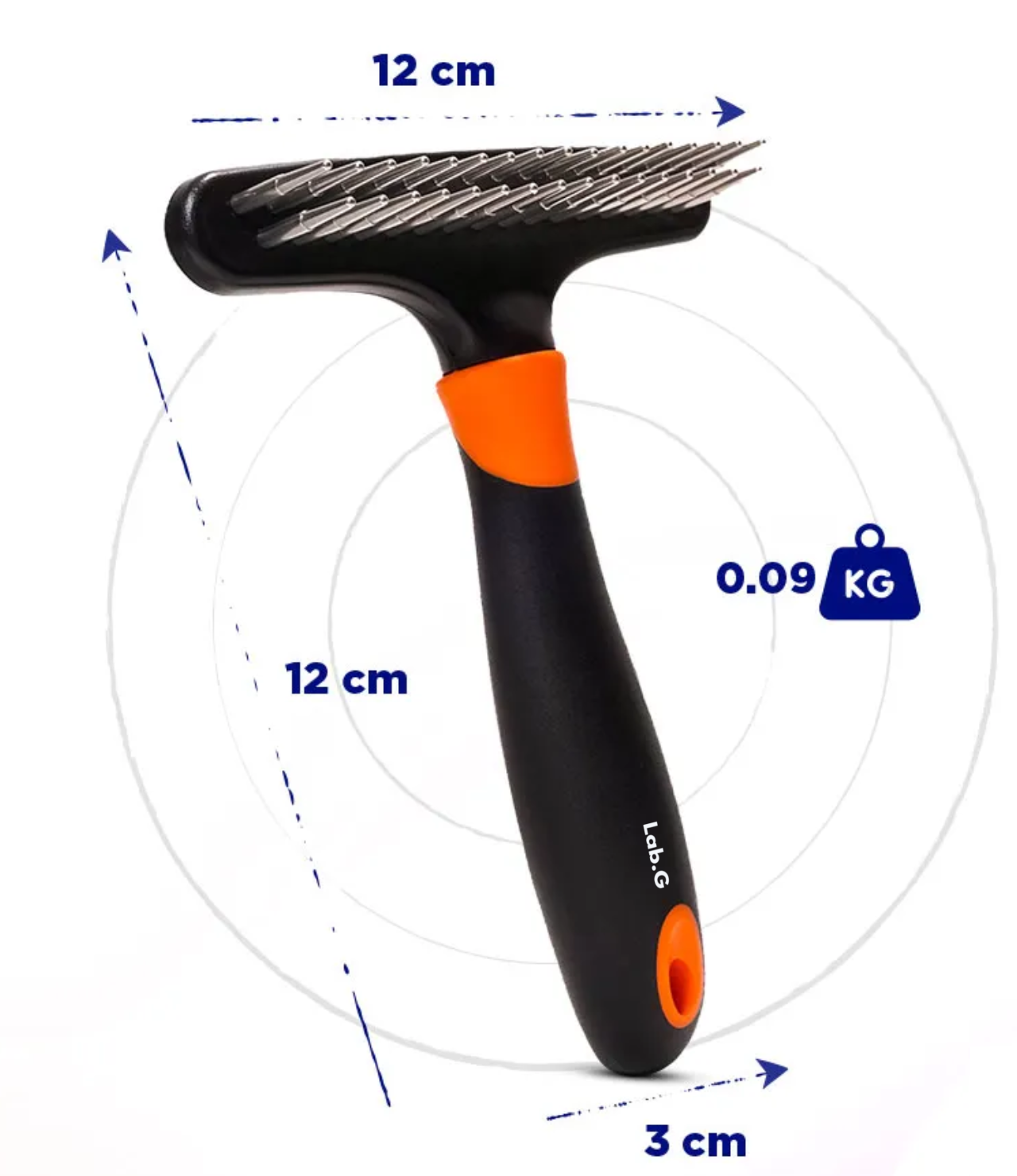 Cepillo Deslanador Mascotas Negro Naranja