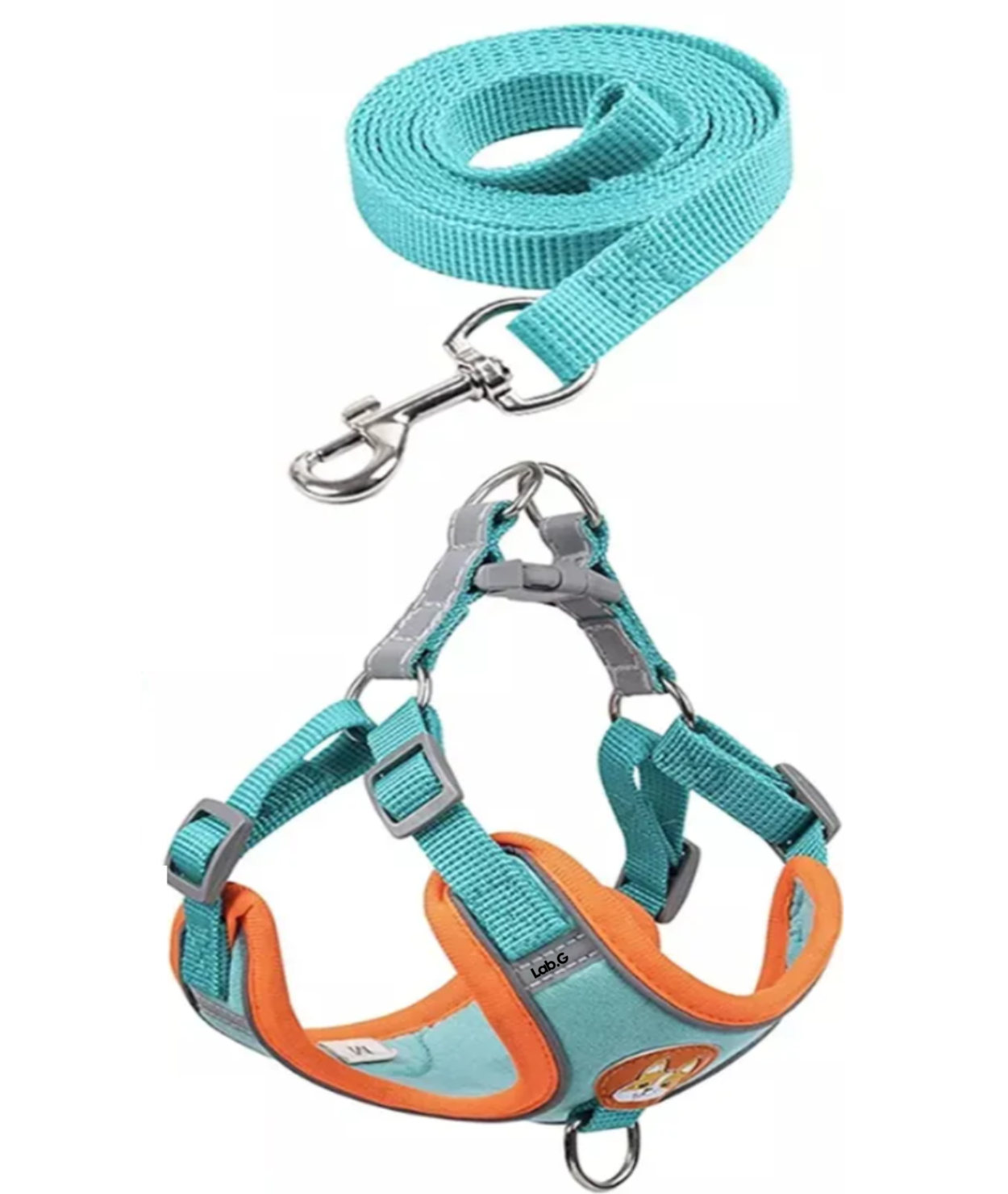 Pechera Arnés Con Bandas Azul Agua1 talla L