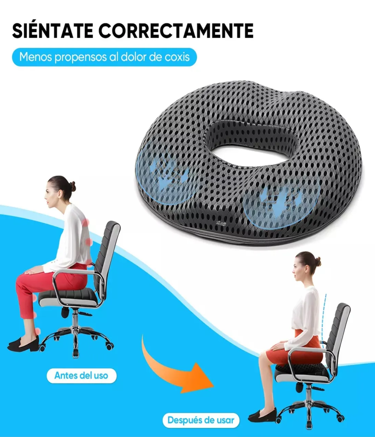 Dona Ortopédica Para Hemorroides Coxis Y Almoadas Maternidad Gris