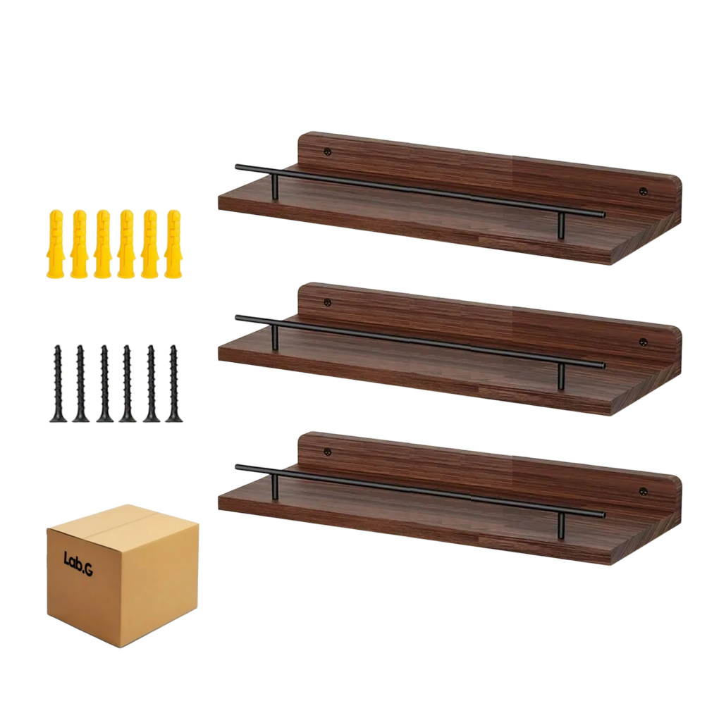 Repisas Flotantes Madera Estantes 3pcs Marron Oscuro 