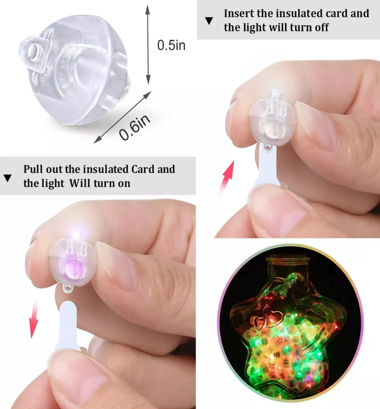 100 Piezas De Luces Led For Bebidas Con Forma De Globo Redo Blanco Colores