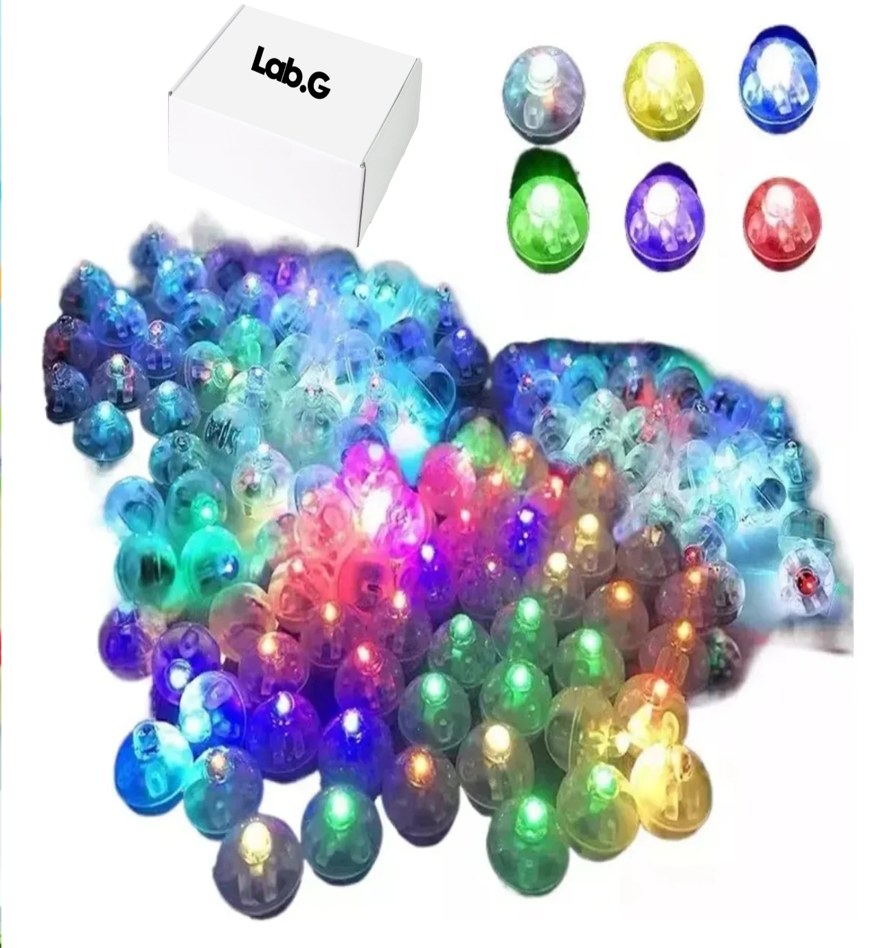 100 Piezas De Luces Led For Bebidas Con Forma De Globo Redo Blanco Colores
