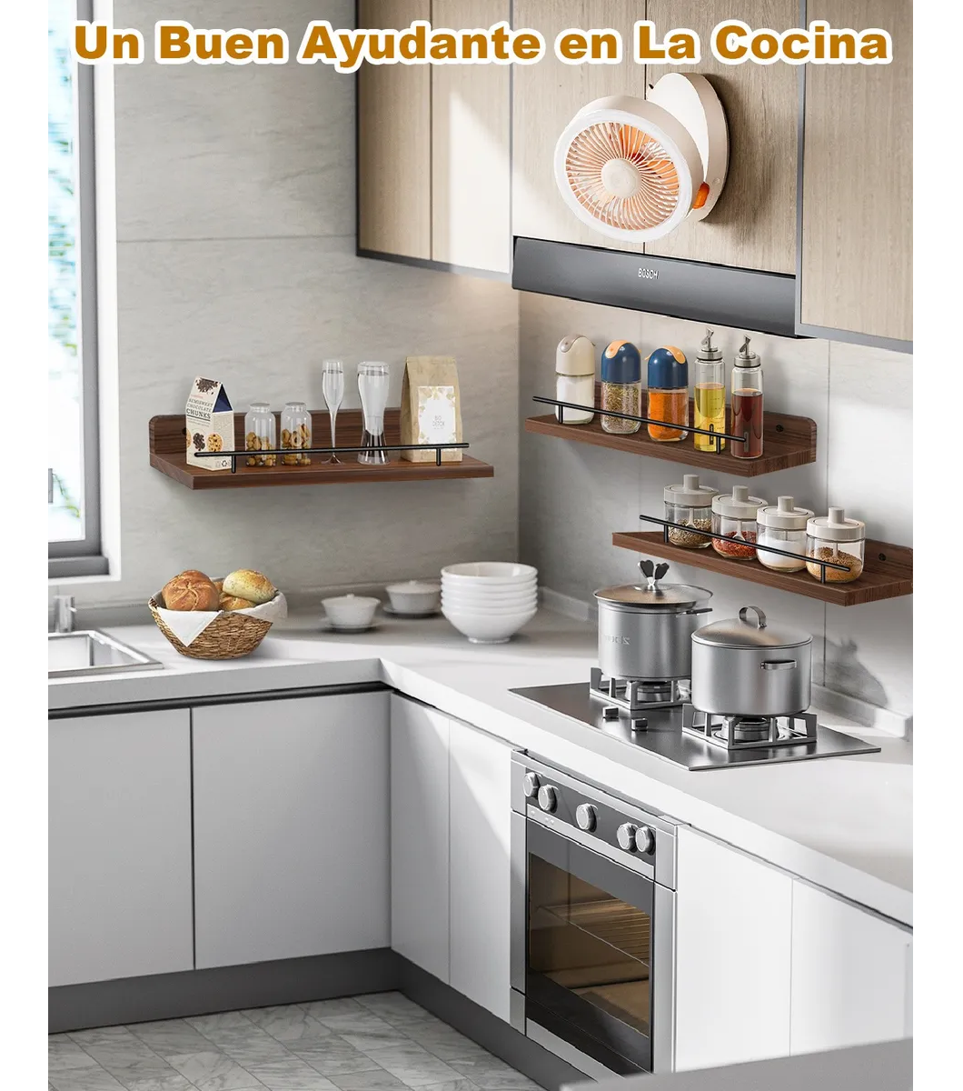 Repisas Flotantes Madera Estantes 3pcs Marron Oscuro 