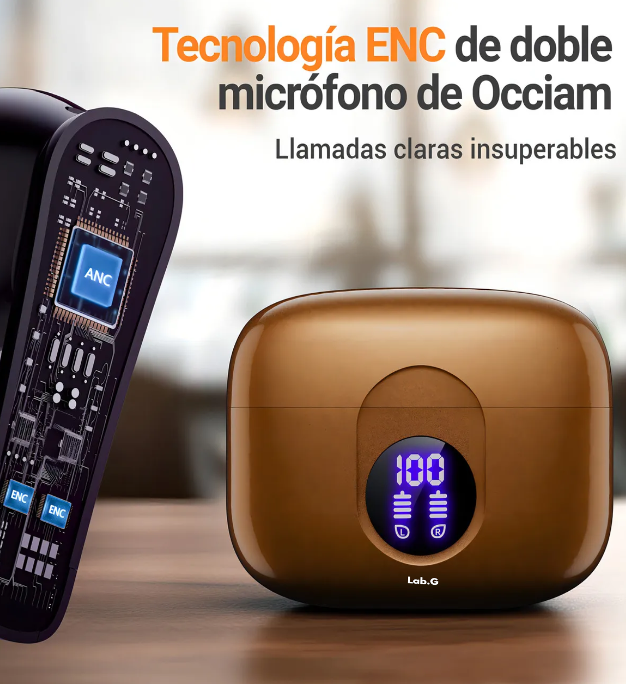 Audífonos Inalámbricos Bluetooth Dorado