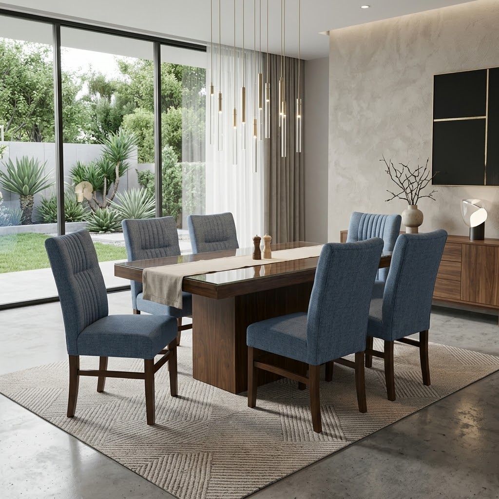 Antecomedor chapa de 6 sillas cómodas elegante Muebles R21 