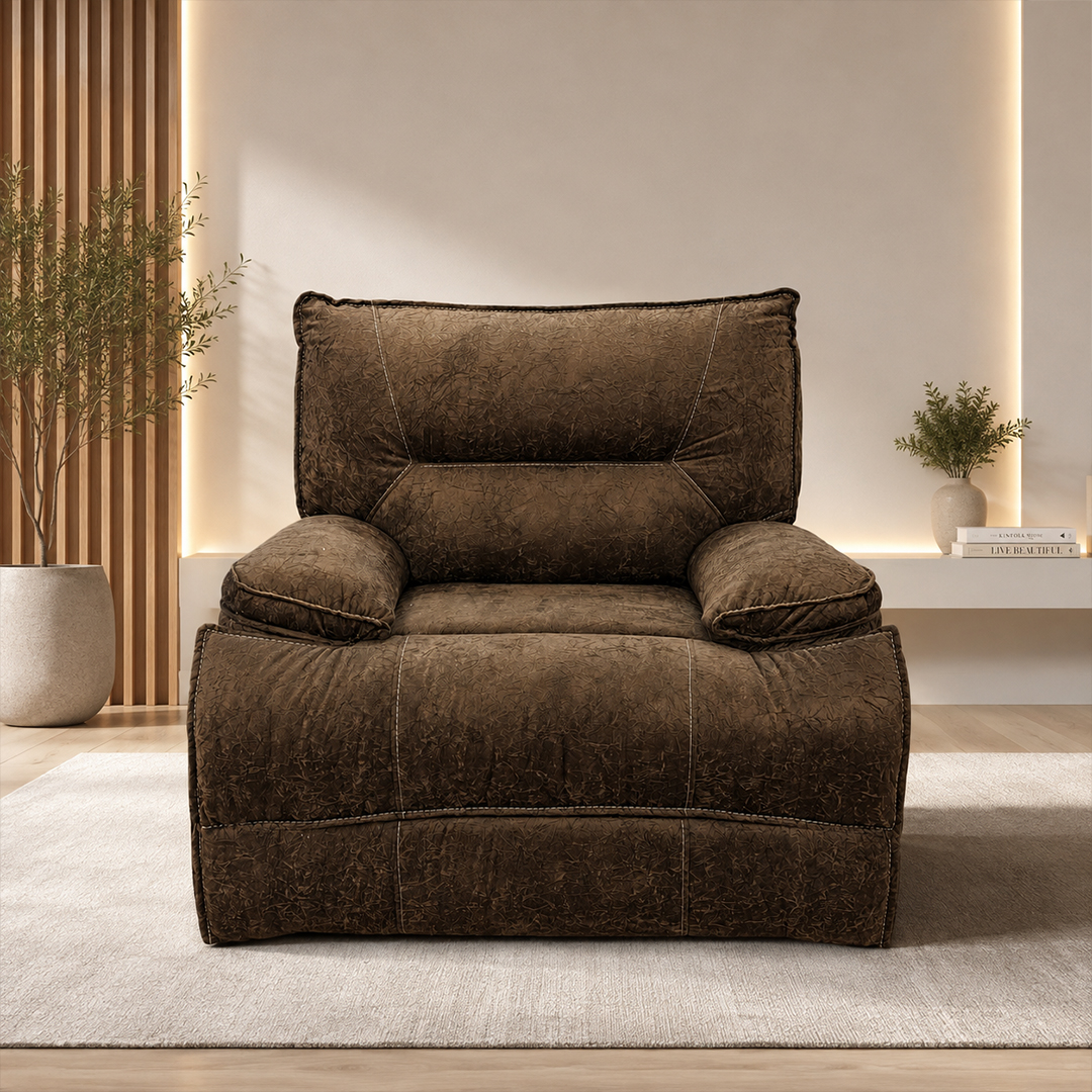 Sillón Reclinable Reck Moderno Color Café 1 Plaza Muebles R21