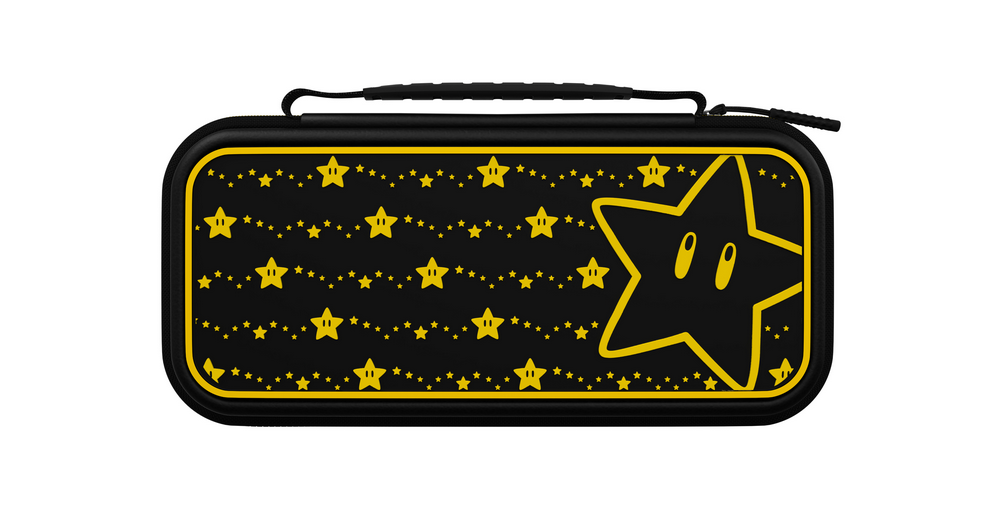 Estuche Rígido PDP BDL 500-224-STGD para Nintendo Switch y Switch Lite, Negro y Amarillo.