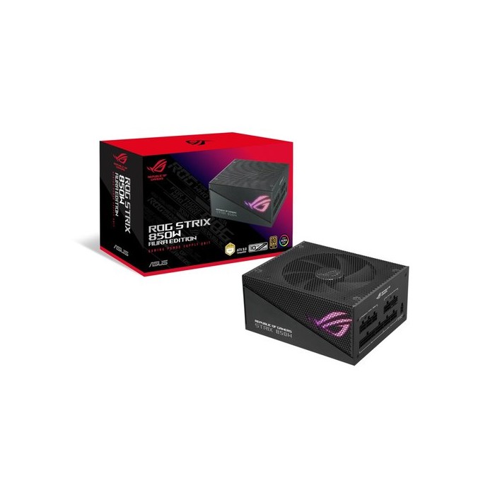 FUENTE DE PODER ASUS ROG STRIX 850W AURA GAMING GOLD 80 PLUS ATX.
