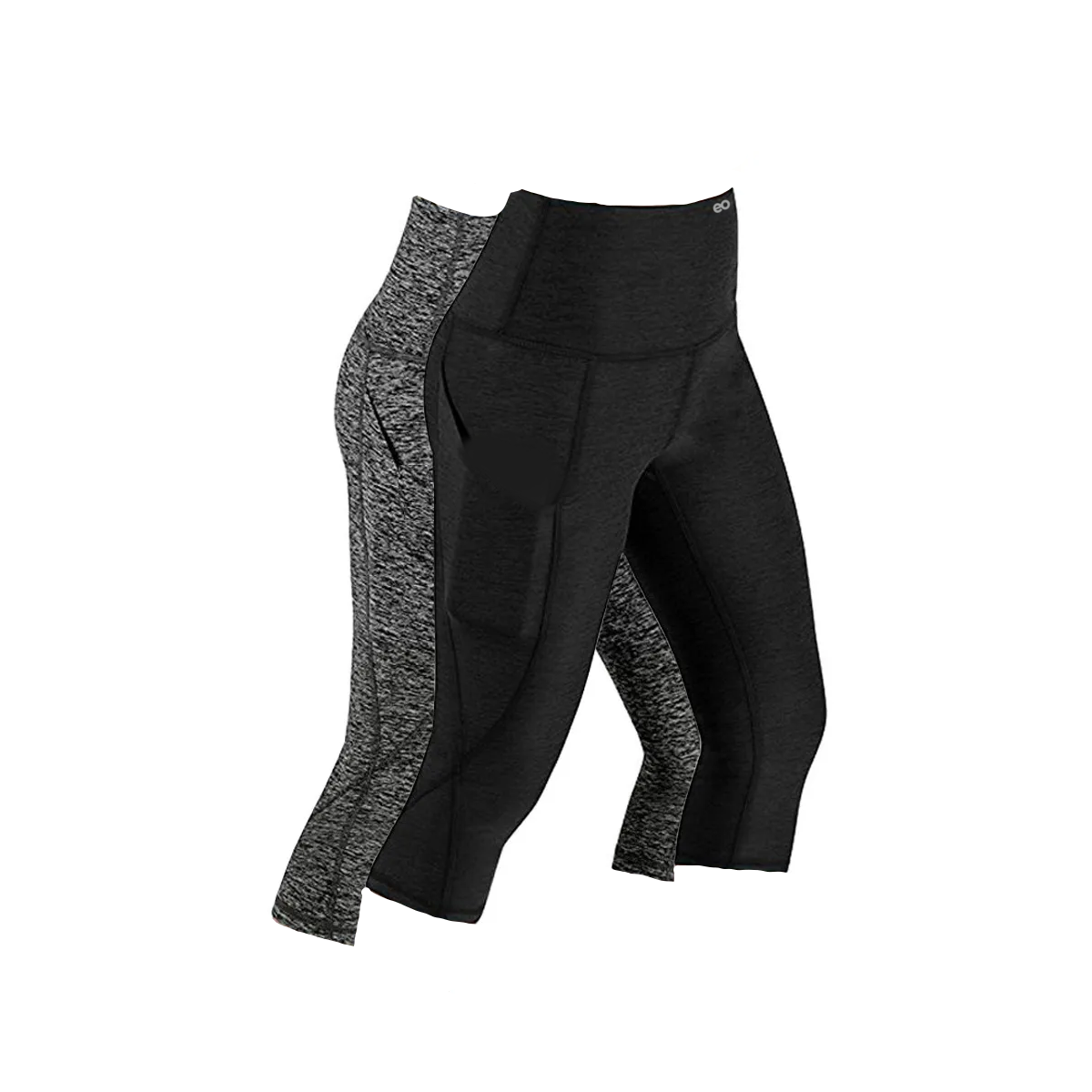 Leggings Colombianas Deportivas De Licra Con Bolsillo 2 Pzs. Negro/Gris Talla: XXL