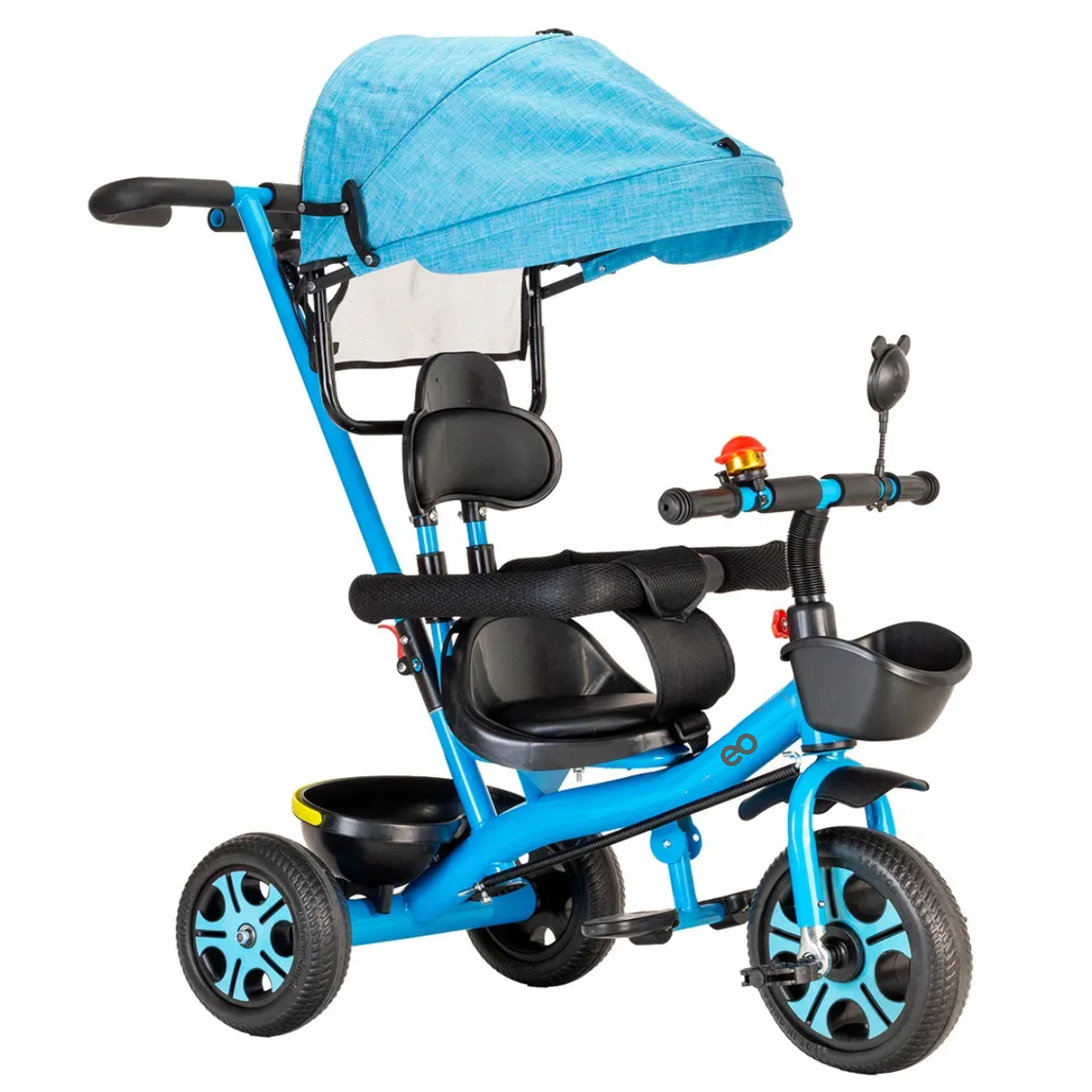 Triciclo Bicicleta Infantil Carriola Bebe Paseo Con Cajuela Color Azul