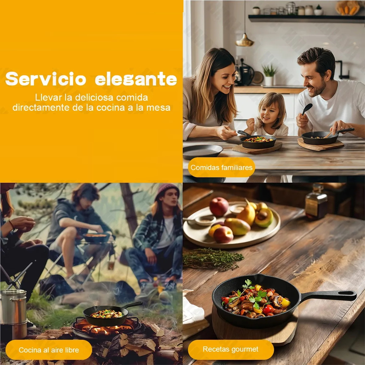 Sartén De Hierro Fundido Antiadherente Set De Sartenes 9 Pcs