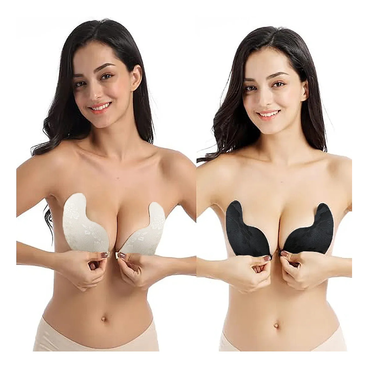 Brasier Strapless Invisible, 2 Unidades Negro y Nude C36